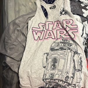 Star Wars R2D2 racer back tank Grey